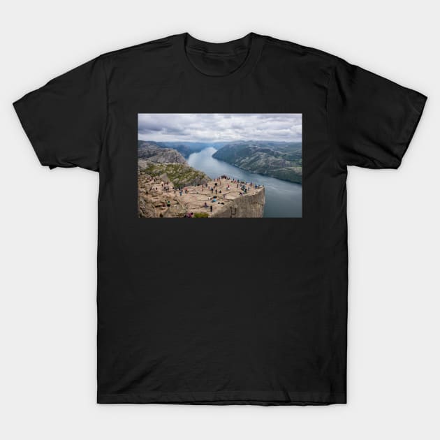 Rushing Adrenalin at Preikestolen T-Shirt by krepsher